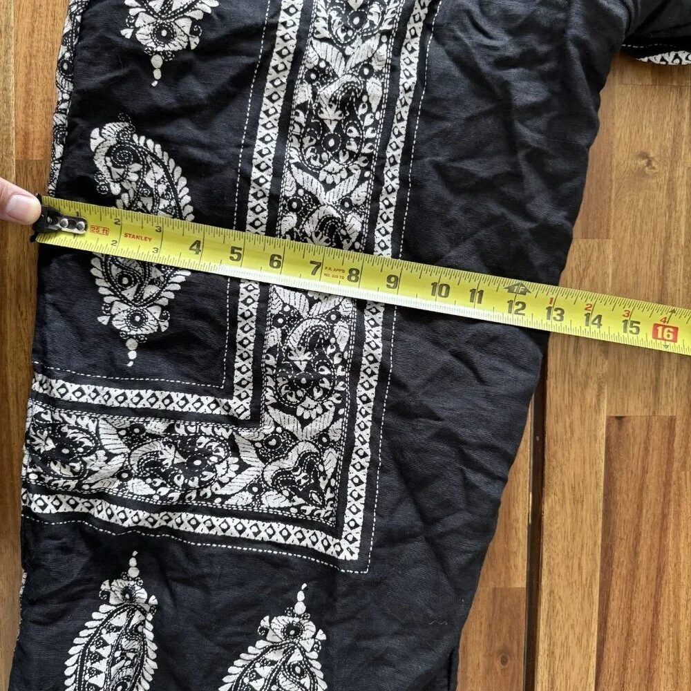 Free People Linen Blend Jumpsuit Paisley Print Size 8 Boho‎ Hippie Festival NEW